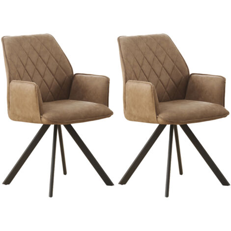 Lot de 2 chaises repas 56x62x87 cm en microfibre camel - VENTER