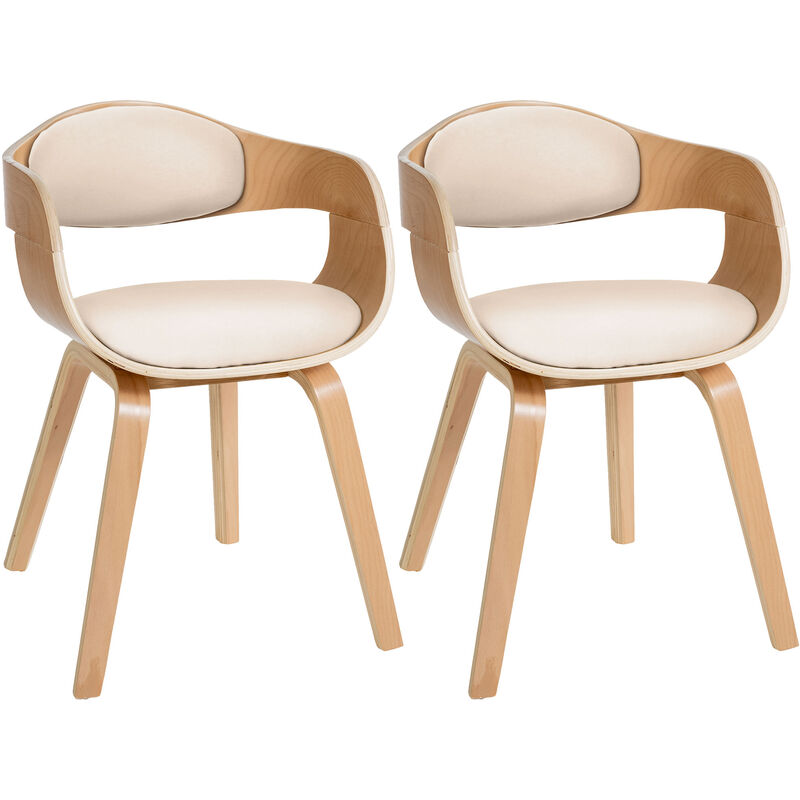 Lot de 2 chaise clp H. 73 cm non pliable en bois interieur beige