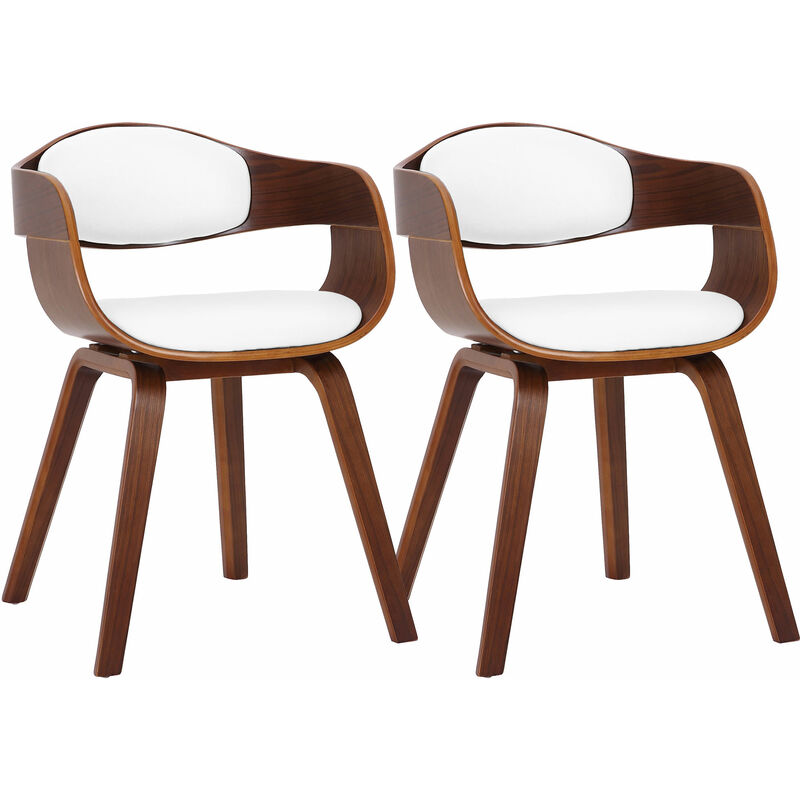 Lot de 2 chaise clp simili-cuir 73 cm blanc