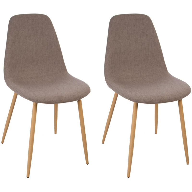 Atmosphera - Lot de 2 chaises Roka gris taupe créateur d'intérieur