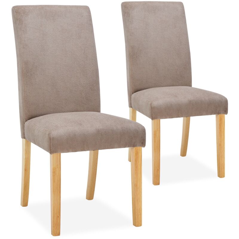 Lot de 2 chaises Rosie velours côtelé Taupe Lot de 2 chaises Rosie velours côtelé Taupe