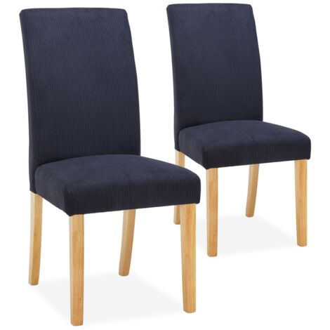 Lot de 2 chaises Rosie velours côtelé Noir