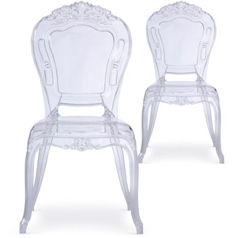 COTECOSY Lot de 2 chaises royales Crown Transparent