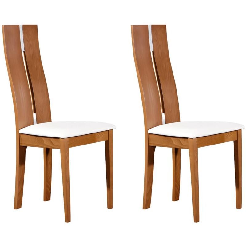 Lot de 2 chaises salena - Hêtre massif coloris chêne
