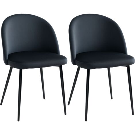 Lot de 2 chaises salle à manger chaise de cuisine scandinave chaise en velours rembourrée avec pieds effilés en métal