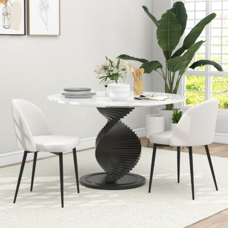 Lot de 2 chaises salle à manger chaise de cuisine scandinave chaise en velours rembourrée avec pieds effilés en métal