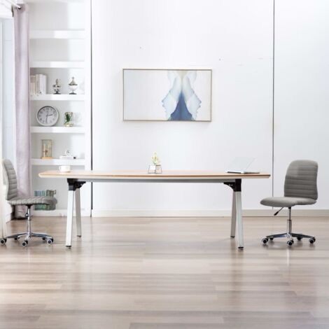 Lot de 2 Chaises Scandinave - Chaises de salle à manger gris clair tissu vidaXL