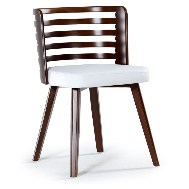 Lot de 2 chaises scandinave Koxy bois noisette et Blanc