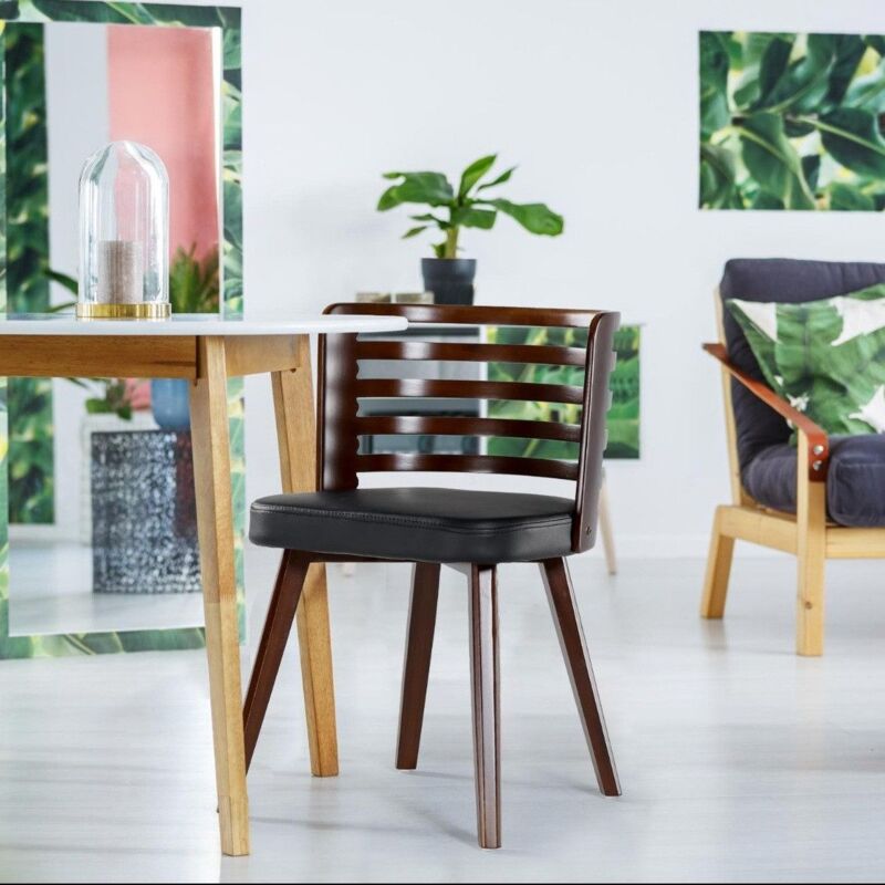 Lot de 2 chaises scandinave Koxy bois noisette et Noir