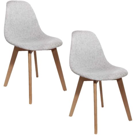Lot de 2 Chaises scandinaves design grosse maille Flora