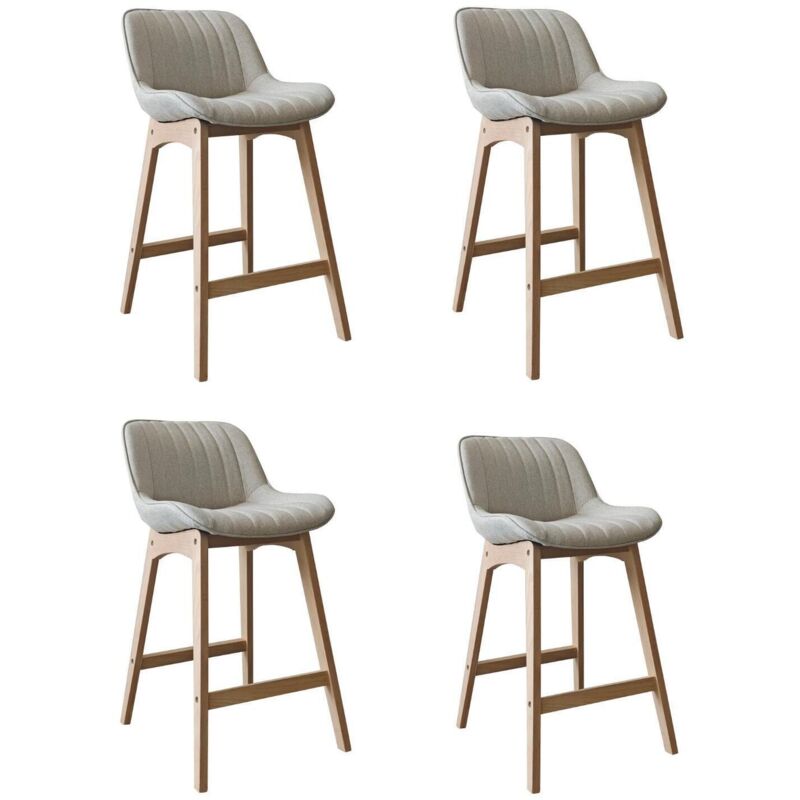 Mob-In – Lot de 2 chaises de bar MELLOW en chêne naturel – Assise rembourrée tissu Oeko-Tex® – Hauteur d'assise 65cm pour îlot central Mob-In – Lot de 2 chaises de bar MELLOW en chêne naturel – Assise rembourrée tissu Oeko-Tex® – Hauteur d'assise 65cm pour îlot central