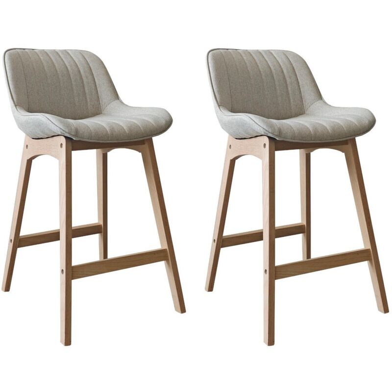Mob-In – Lot de 2 chaises de bar MELLOW en chêne naturel – Assise rembourrée 65 cm – Design moderne pour îlot central et bar de cuisine Mob-In – Lot de 2 chaises de bar MELLOW en chêne naturel – Assise rembourrée 65 cm – Design moderne pour îlot central et bar de cuisine