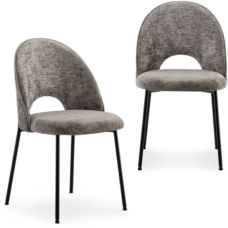 Lot de 2 chaises serena en tissu gris