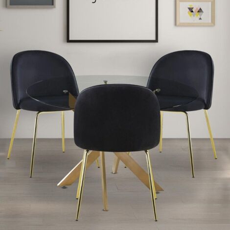 Lot de 2 chaises Spectra Velours Noir
