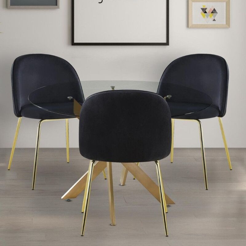 Cotecosy - Lot de 2 chaises Spectra Velours Noir