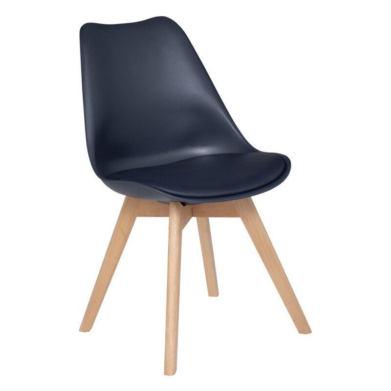 Atmosphera - Lot de 2 chaises style scandinave Baya Couleur: Encre