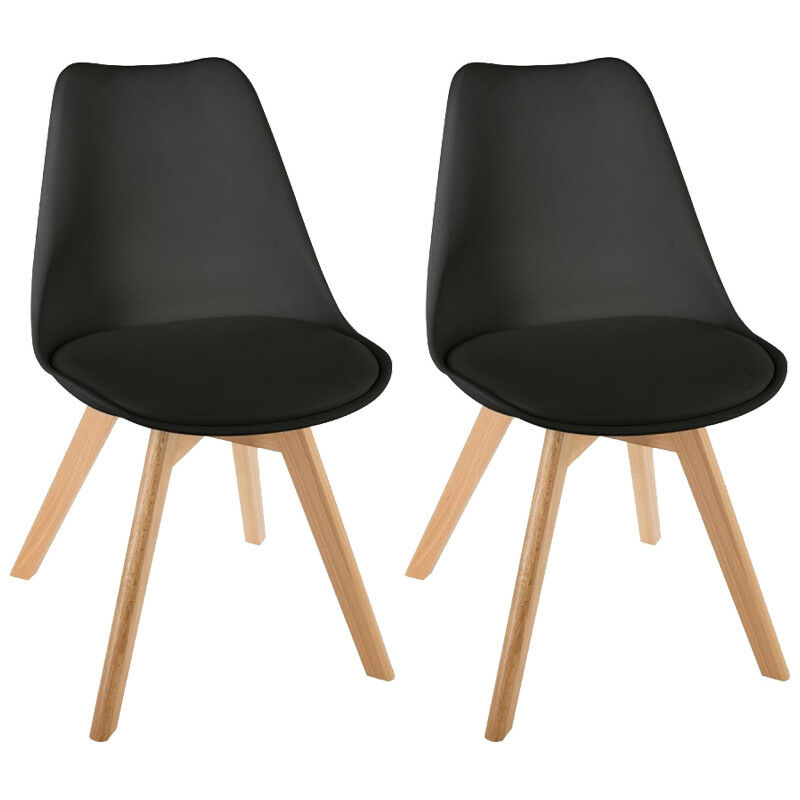 Atmosphera Créateur D'intérieur - Lot de 2 chaises style scandinave baya atmosphera - noir