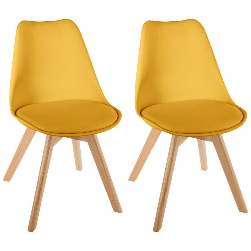 Lot de 2 chaises style scandinave baya atmosphera - safran
