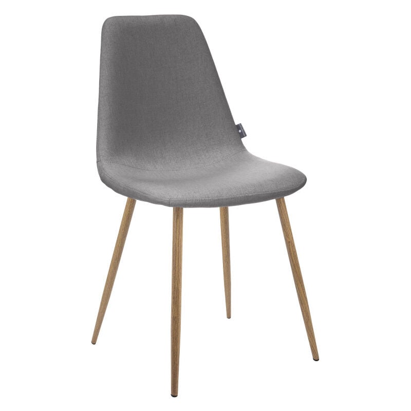 Atmosphera - Lot de 2 chaises style Vintage 'Marylin' pieds métal imitation hêtre Couleur: Gris foncé