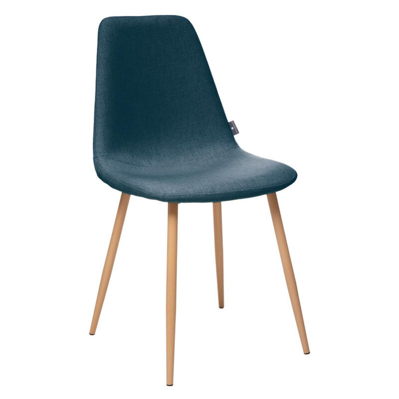Lot de 2 chaises style Vintage "Marylin" pieds métal imitation hêtre Atmosphera - Couleur: Bleu denim