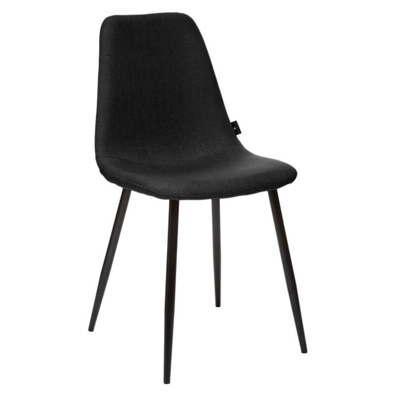 Atmosphera - Lot de 2 chaises style Vintage pieds métal noir 'Nathalia' Couleur: Noir