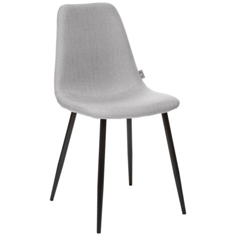 Lot de 2 chaises style Vintage pieds métal noir "Nathalia" Atmosphera - Couleur: Gris