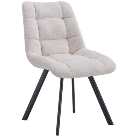 Lot de 2 chaises VELMIA – Tissu beige – Pieds métal – Design élégant – Assise confortable et moderne