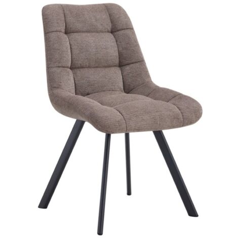 Lot de 2 chaises VELMIA – Tissu poivre – Pieds métal – Design moderne – Élégance naturelle et contrastée