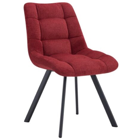 Lot de 2 chaises VELMIA – Tissu rouge – Pieds métal – Design audacieux – Confort compact et robuste