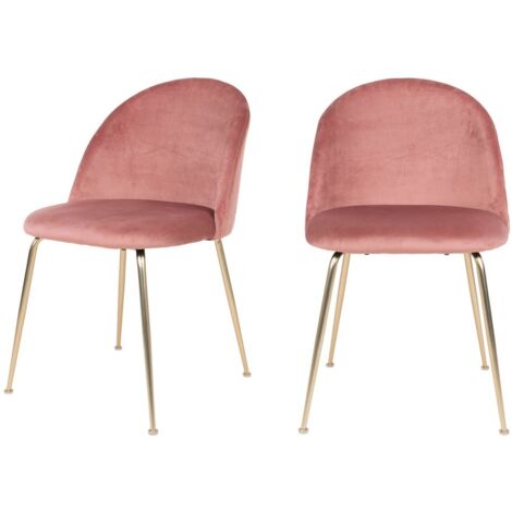 Lot de 2 chaises velours PINOZ – Élégance contemporaine-Rose