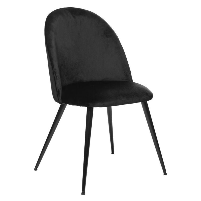 Atmosphera - Lot de 2 chaises velours 'Slano' Couleur: Noir