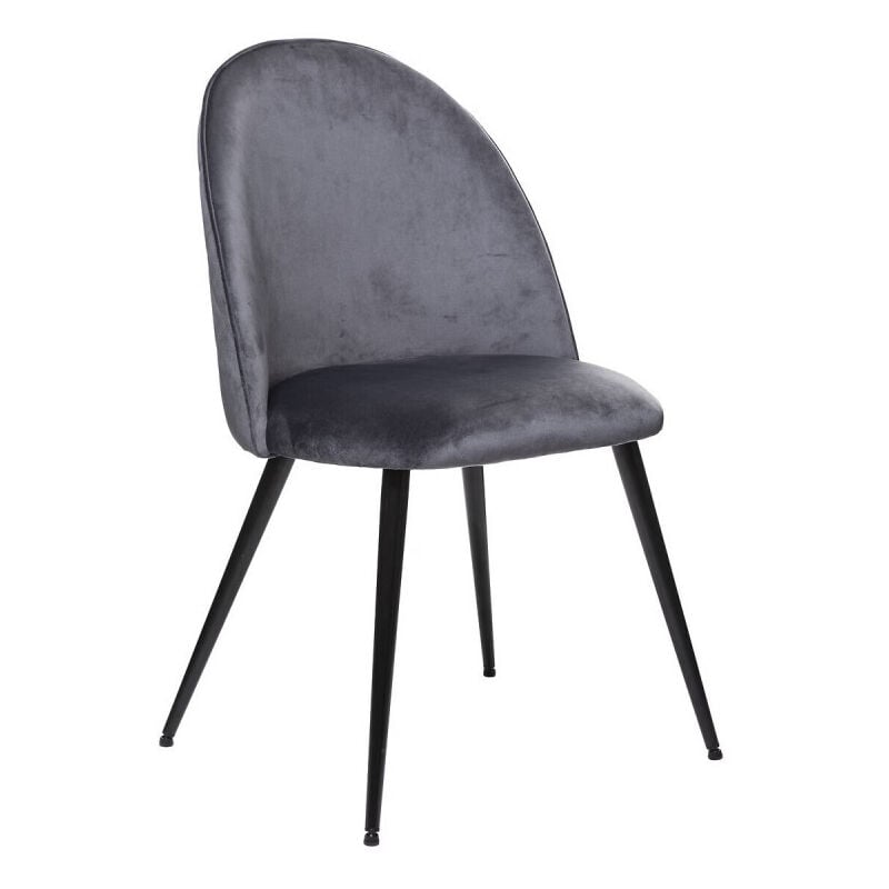 Atmosphera - Lot de 2 chaises velours 'Slano' Couleur: Gris