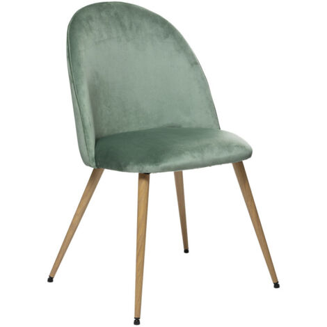 Lot de 2 chaises velours "Slano" Atmosphera - Couleur: Céladon
