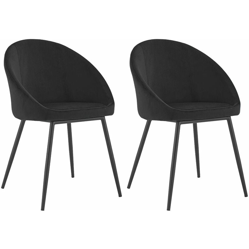 Happy Garden - Lot de 2 chaises vintage diane velours noir