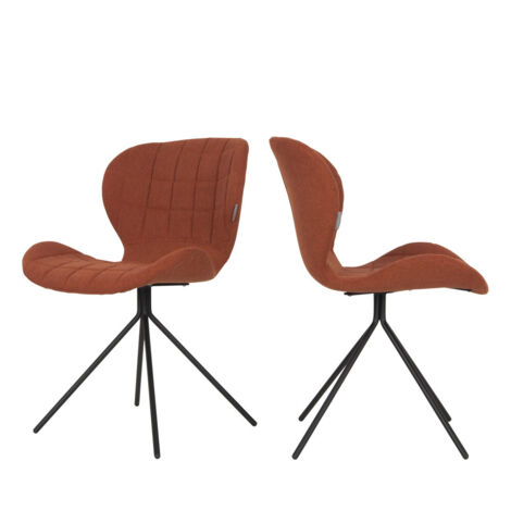 Lot de 2 chaises vintage en tissu camel - OMG