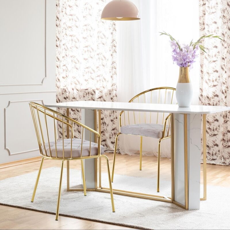 Lot de 2 chaises/fauteuils Eventille Velours Taupe