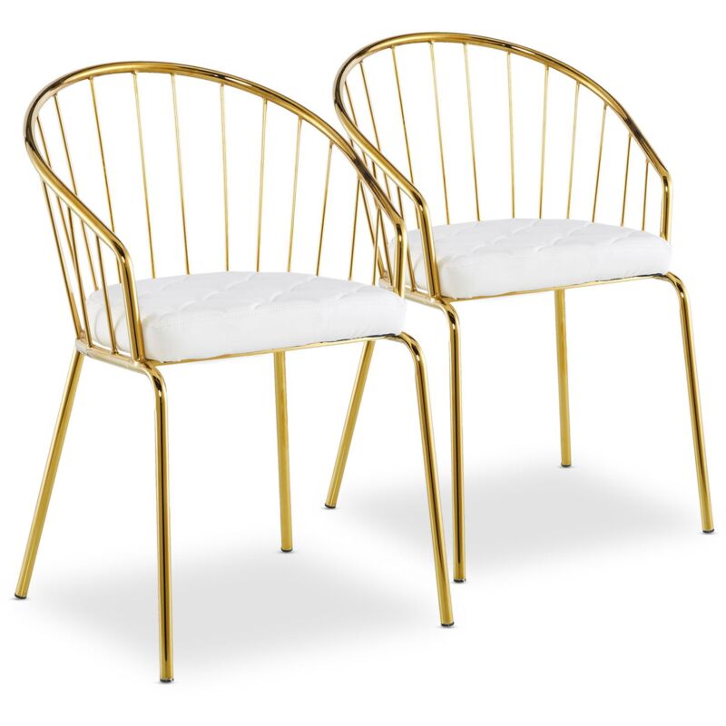 Lot de 2 chaises/fauteuils Eventille Simili Blanc