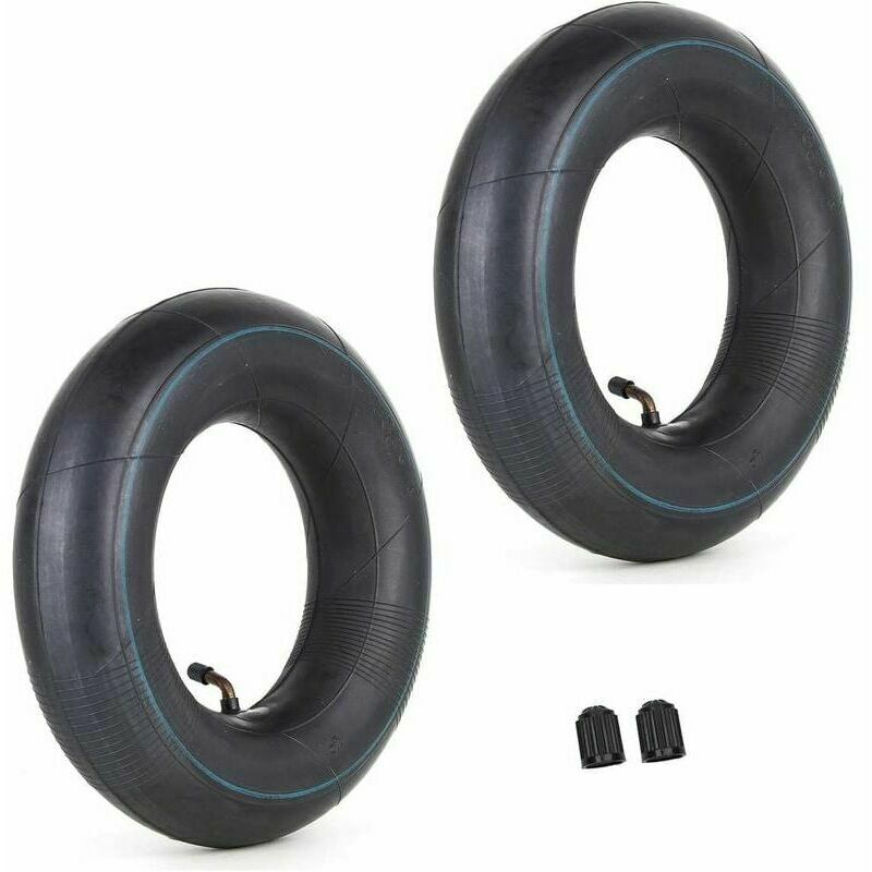 Xvx Lot de 2 Chambre à air 4,00/3,50-6 350/400-6 3.50-6 4.00-6 4.10-6 avec tige de valve coudée TR87 Remplacement pour camions à main Tondeuses à
