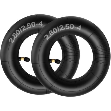 Lot de 2 chambres à air 2.80/2.50-4 280/250-4 2.80-4 2.50-4 280-4 250-4 avec tige de valve courbée pour Razor Scooter e300, brouette, diable, tondeuse à gazon, chariot