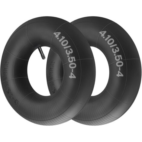 Lot de 2 chambres à air 4.10/3.50-4 TR13 avec valve intérieure compatible avec pneus 4.10-4 3.50-4 brouette, tondeuse autoportée, tondeuse à gazon, chariots, remorque de jardin