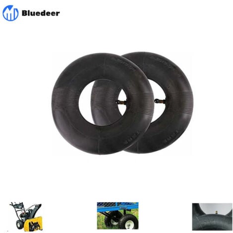 Lot de 2 chambres à air 410/350-6 Micro Tiller 4.10/3.50-6 Coude Pneumatique Machines de jardin pour chariots, chariots de transport, chariots de jardin, tondeuses à gazon