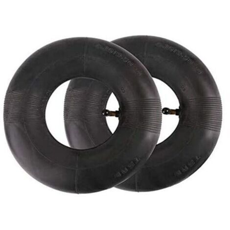Lot de 2 chambres à air 410/350-6 Micro Tiller 4.10/3.50-6 Coude Pneumatique Machines de jardin pour chariots, chariots de transport, chariots de jardin, tondeuses à gazon