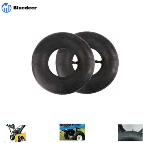 Lot de 2 chambres à air 410/350-6 Micro Tiller 4.10/3.50-6 Coude Pneumatique Machines de jardin pour chariots, chariots de transport, chariots de jardin, tondeuses à gazon