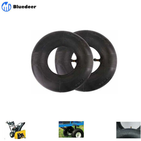 Lot de 2 chambres à air 410/350-6 Micro Tiller 4.10/3.50-6 Coude Pneumatique Machines de jardin pour chariots, chariots de transport, chariots de jardin, tondeuses à gazon