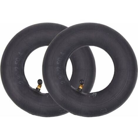 Lot de 2 Chambres à air avec Tige de Valve pliée TR87 2.80/2.50-4 280/250-4 Remplacement pour Diables, Chariot Utilitaire, Tondeuses à Gazon, Brouettes, Dollys, Scooters