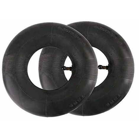 Lot de 2 chambres à air de 4.10/3.50-4 pour chariot à main, chariot de transport, chariot de jardin, tondeuse à gazon - Rechange pour 4,10-4