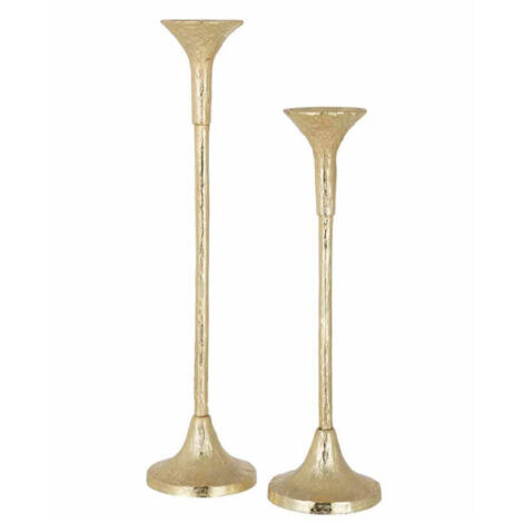 Lot de 2 Chandeliers Design "Marie" 47cm Or Mat