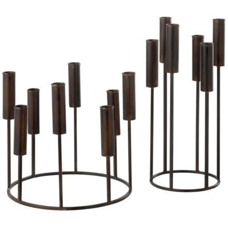 Lot de 2 Chandeliers en Métal "Pierre" 37cm Noir