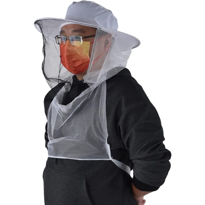 Csparkv - Lot de 2 Chapeaux D'apiculteur avec Maille de Gaze Respirante, Chapeaux D'apiculteur avec Filet Anti Abeilles pour Apiculteurs, Pêcheurs,
