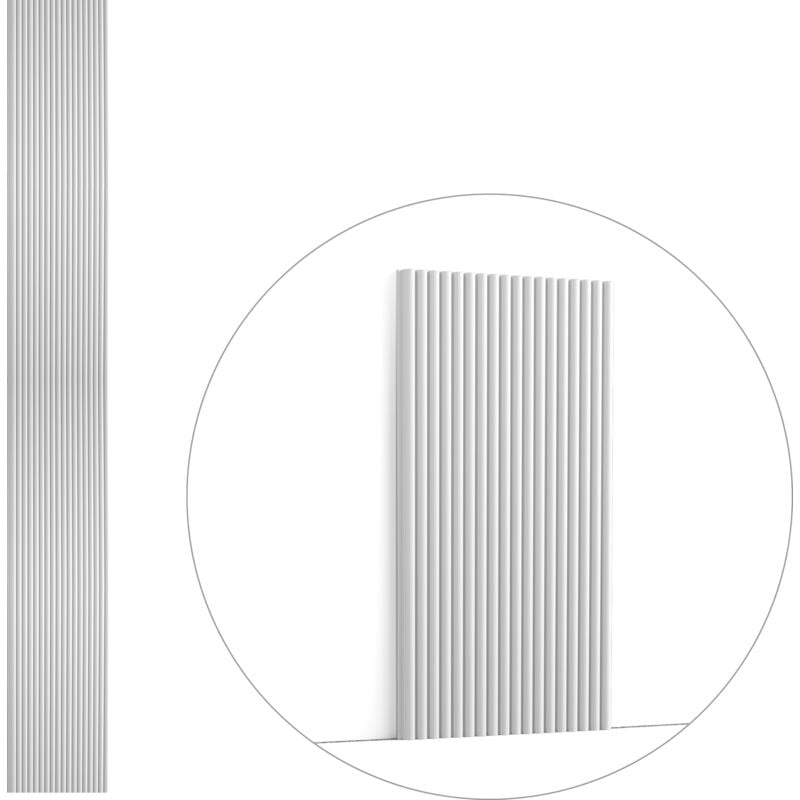 WX210 reed - Panneau Revêtement Mural Décoratif 3d 200 x 25.5 x1,3 cm (l x l x h) Orac Decor 200 cm , a l unité